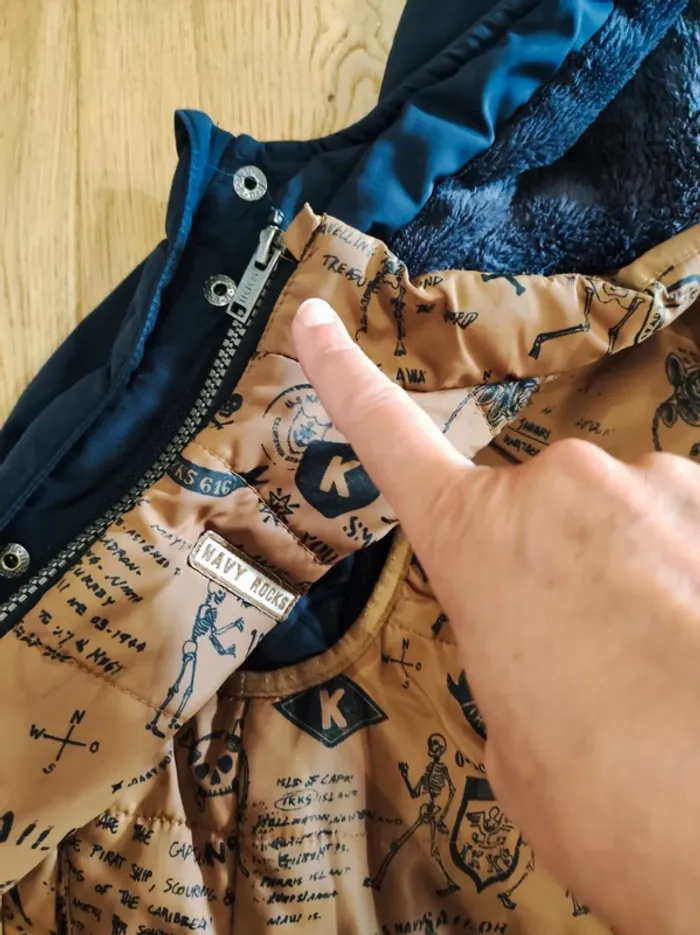 Parka bleu foncé + doudoune - 3 en 1 - 8 ans - photo numéro 11