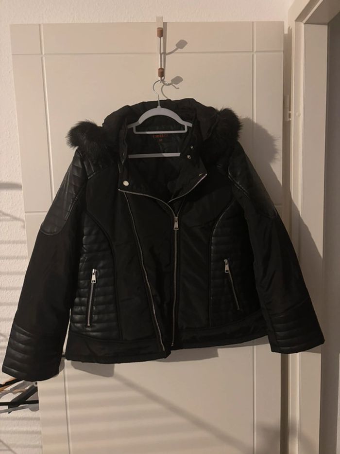 Doudoune noire bi-matière - taille 50