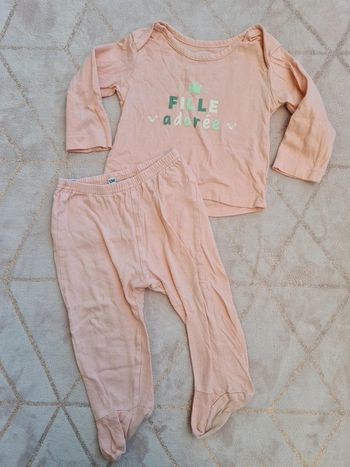 Pyjama 2 pièces fille 12 mois