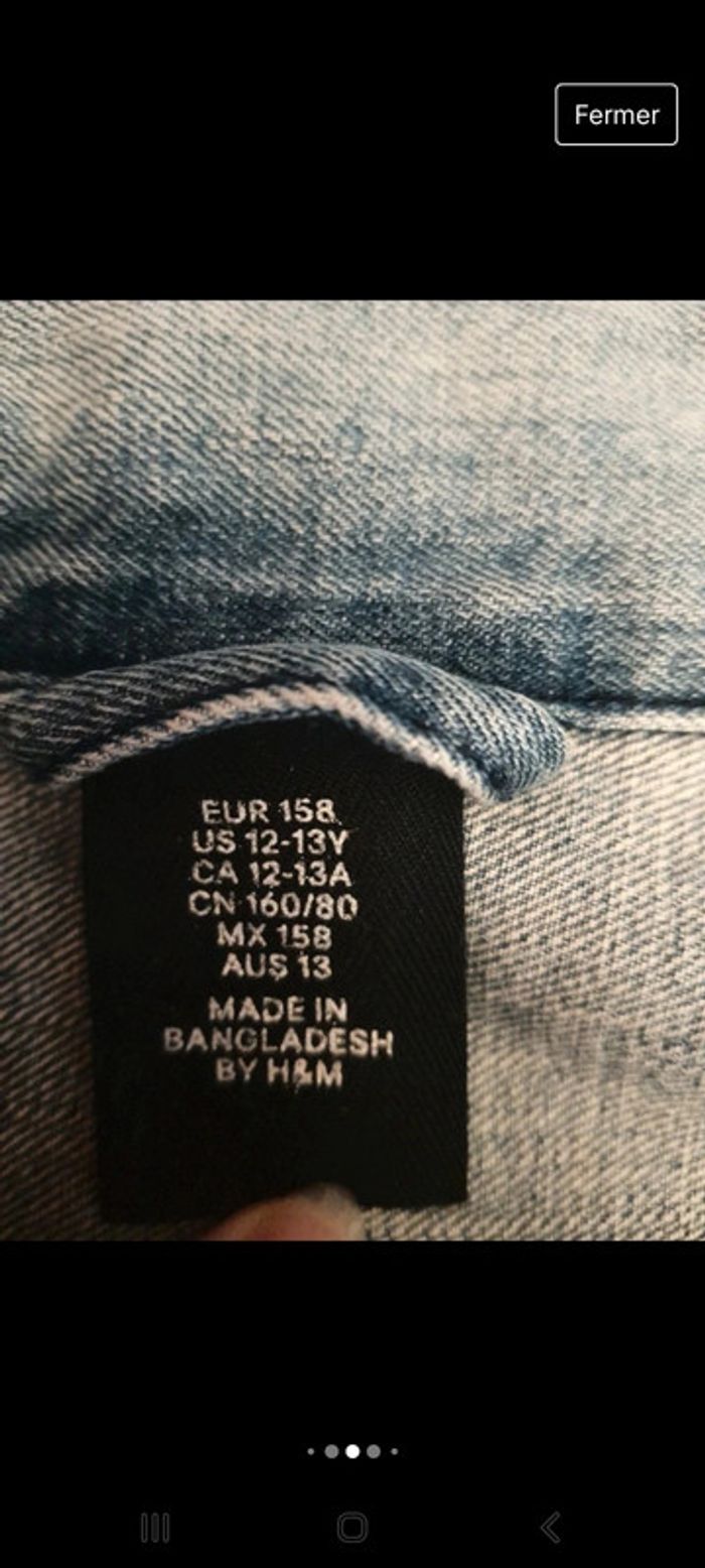 Veste en Jeans garçon H&M eur 12/13 ans - photo numéro 10