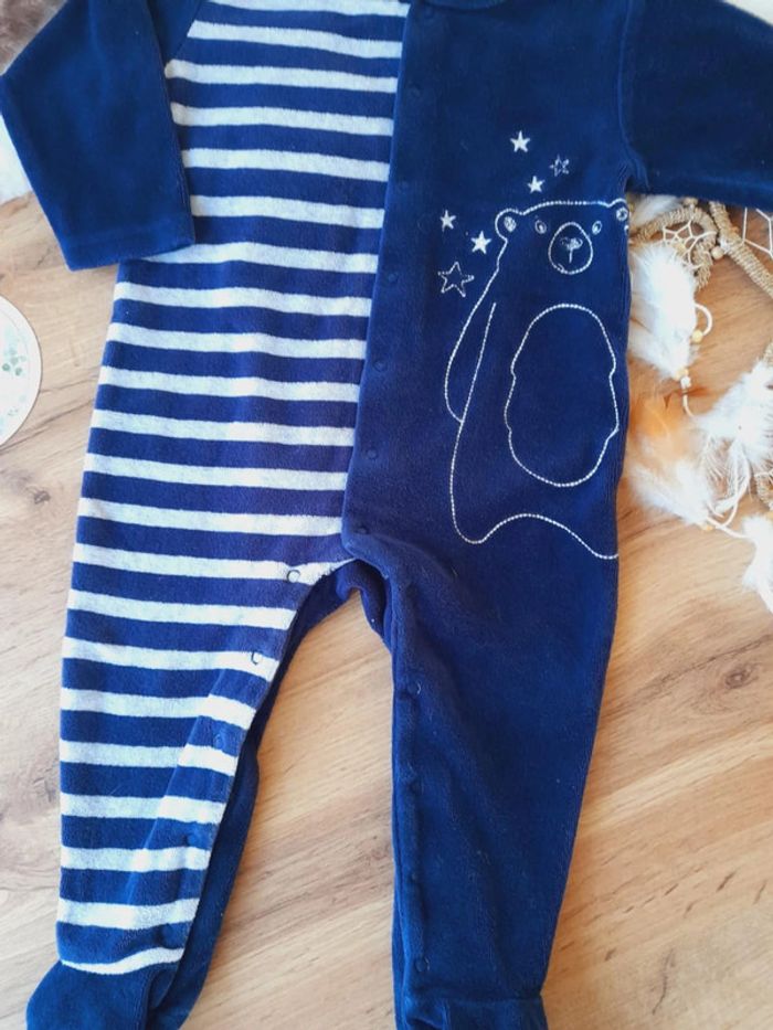 Pyjama grenouillière velours 12 mois garçon - photo numéro 2