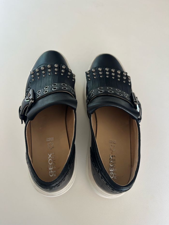 Mocassins femme cuir noir très confortables Geox respira 38 - photo numéro 7