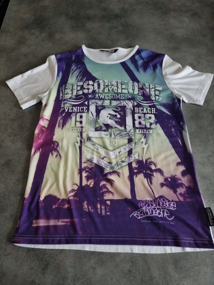 T-shirt à manches courtes style basket - blanc et violet - 16 ans - Besomeone - photo numéro 6