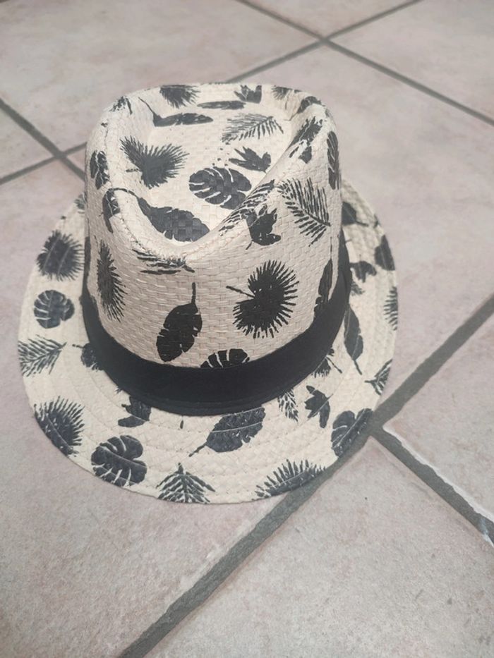 Chapeau paille enfants noir