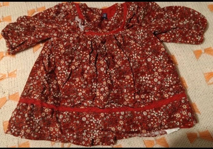 Robe Bébé Fille 3 Mois Sergent Major  Rouge Fleurie - photo numéro 2