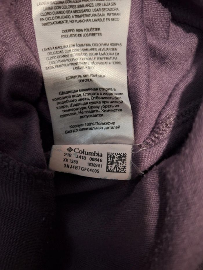 Polaire fine columbia violette - taille M - photo numéro 9