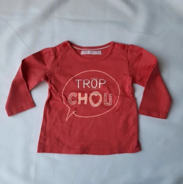 Lot de 2 tee shirt manches longues taille 12mois - photo numéro 2