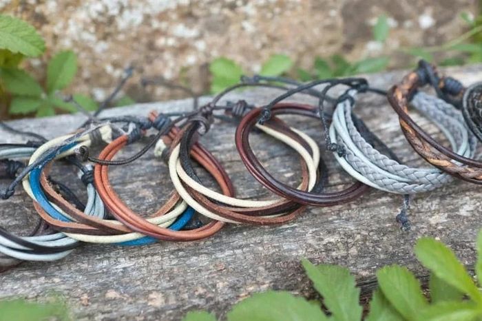 Lot de bracelets ajustables en cuir pour homme ou femme - photo numéro 3