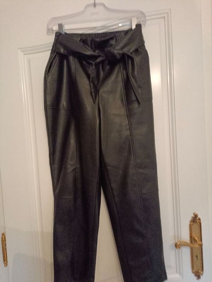 Pantalon femme cuir simili taille l
