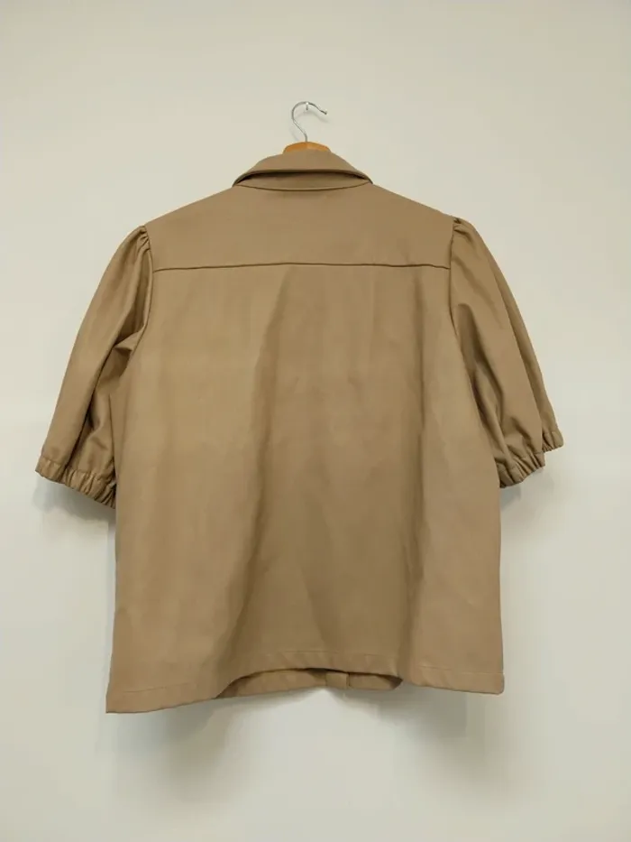 Blouse beige simili cuir Vila 40 - photo numéro 2
