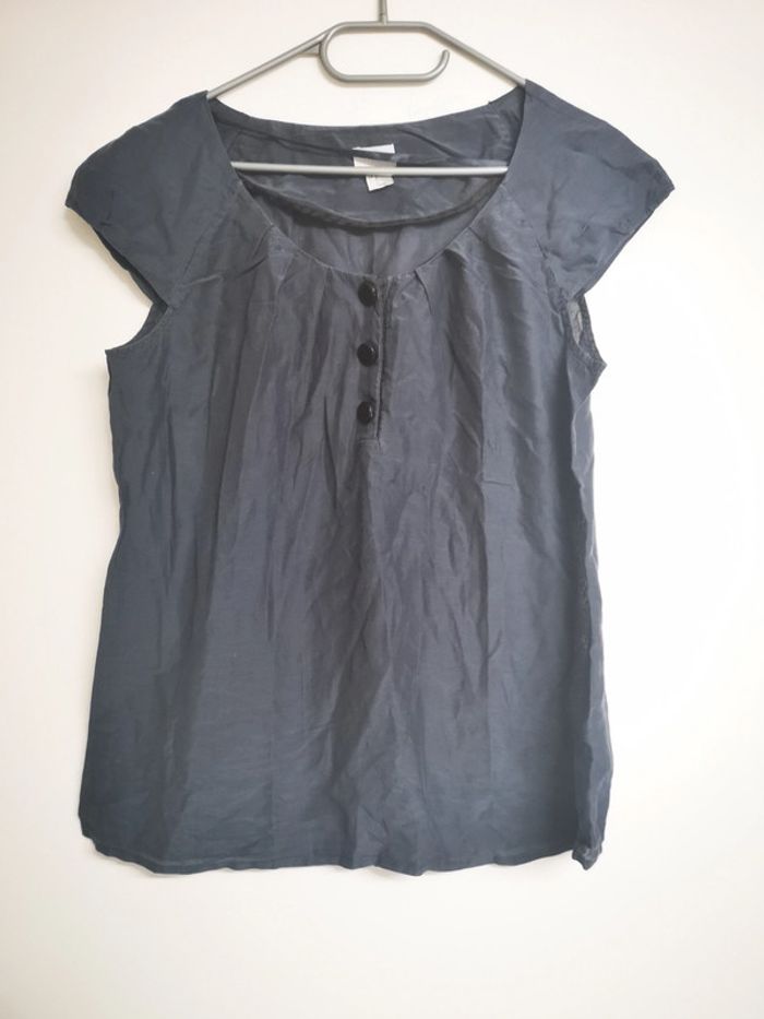Blouse Chemisier H&m bleu Boutons nois légère