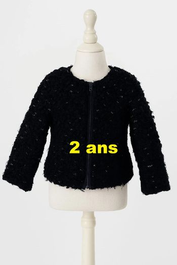 Veste bleu marine chiné argenté brillant style laine Catimini Taille 2 ans