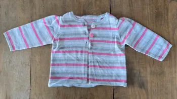 Gilet rayé Obaïbi pour fille 12 mois.