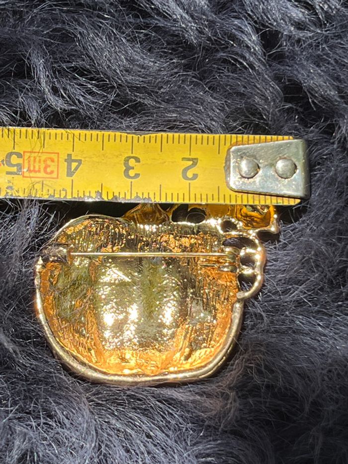 🎃 Broche Citrouille Dorée & Orange Strassée – Élégance Automnale 🎃 - photo numéro 4