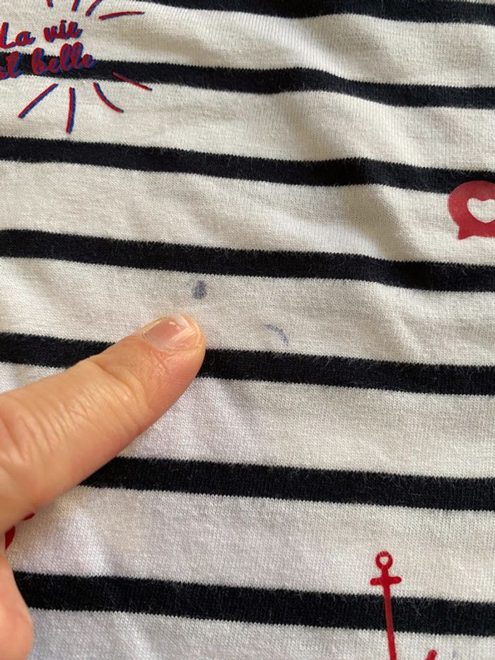 T shirt manches longues marin - photo numéro 3