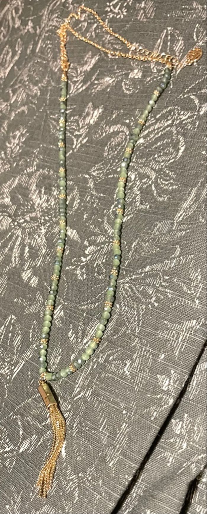 Bijou sautoir perles verre acier - photo numéro 2