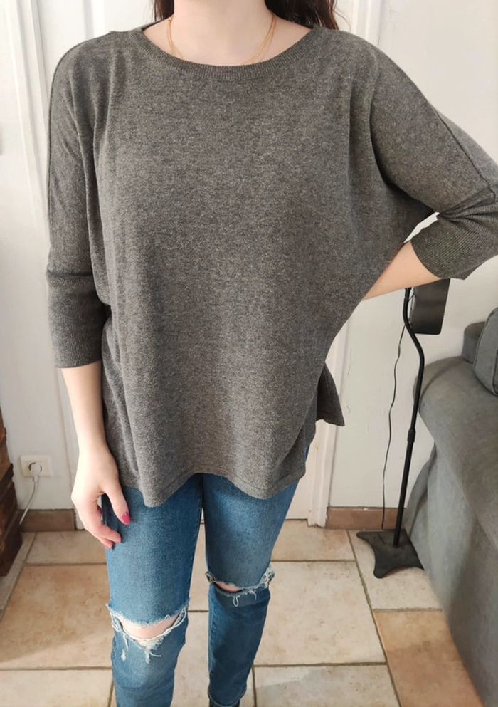 Pull fin gris Tex Oversize S (105)