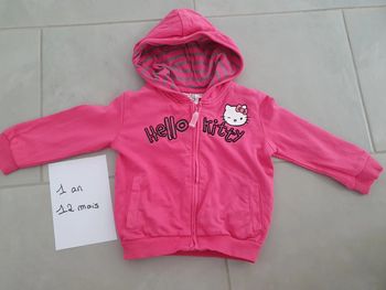 Gilet à capuche hello kitty 1 an 12 mois