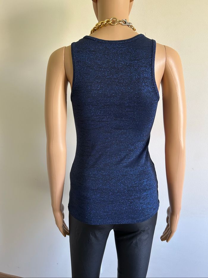 Débardeur bleu marine pailleté Morgan taille XS jamais porté - photo numéro 5