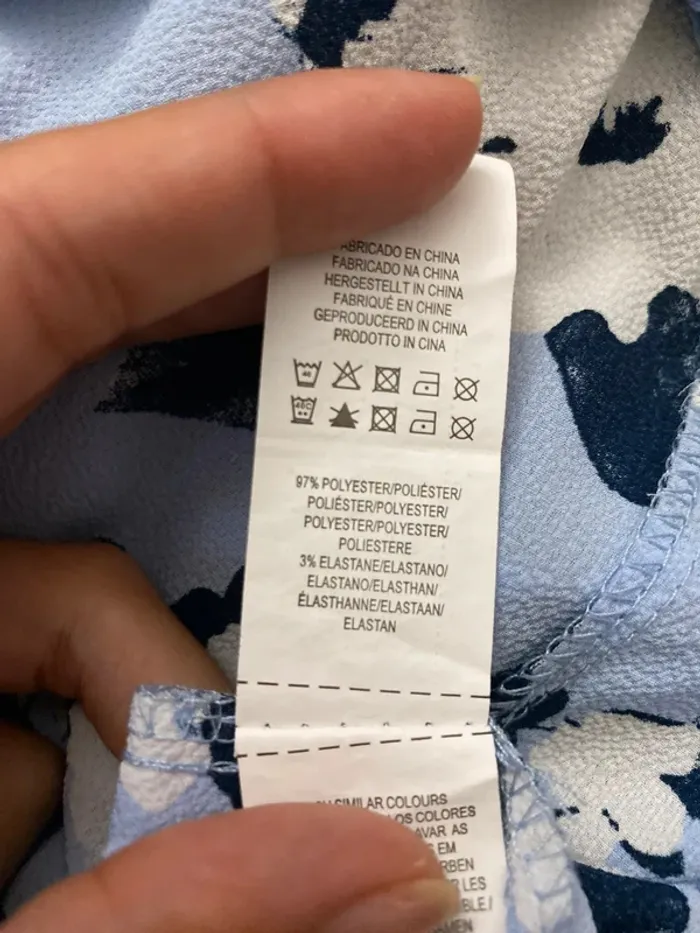 Blouse col bardot imprimé fleuri bleu Atmosphère - photo numéro 7