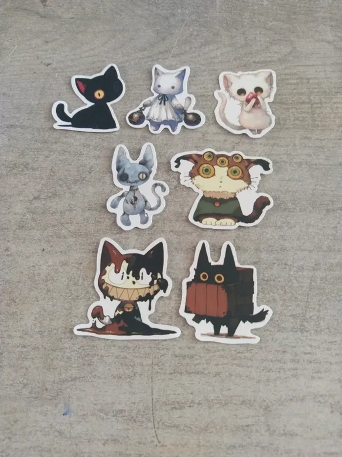Lot d'autocollants motif chat (lot C)