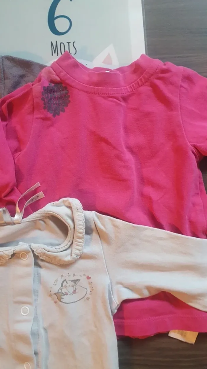 Lot de 2 Tee-shirts manche longue et 1 bodie 6 mois orchestra - photo numéro 3