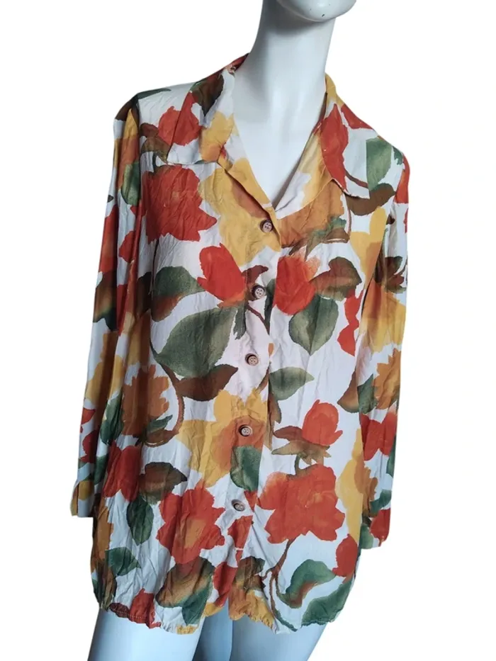 Chemise chemisier fleurs flower floral printemps spring automne feuillage