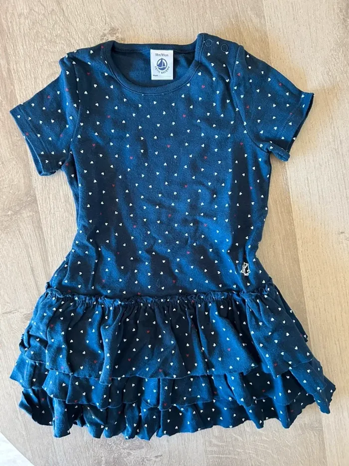 Robe manches courtes à volants Petit Bateau 18 mois