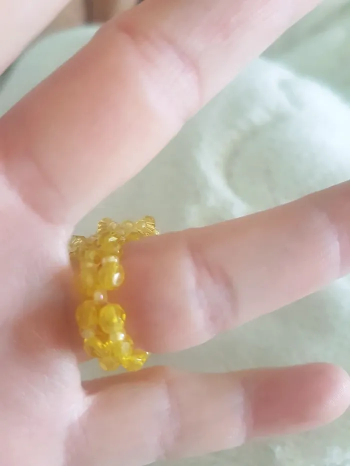 Bague fleur cristaux de Swaroski jaune Neuve - photo numéro 4