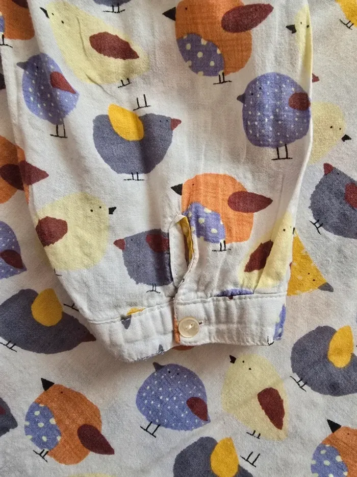 Blouse Col V, multicolore avec motif - photo numéro 3