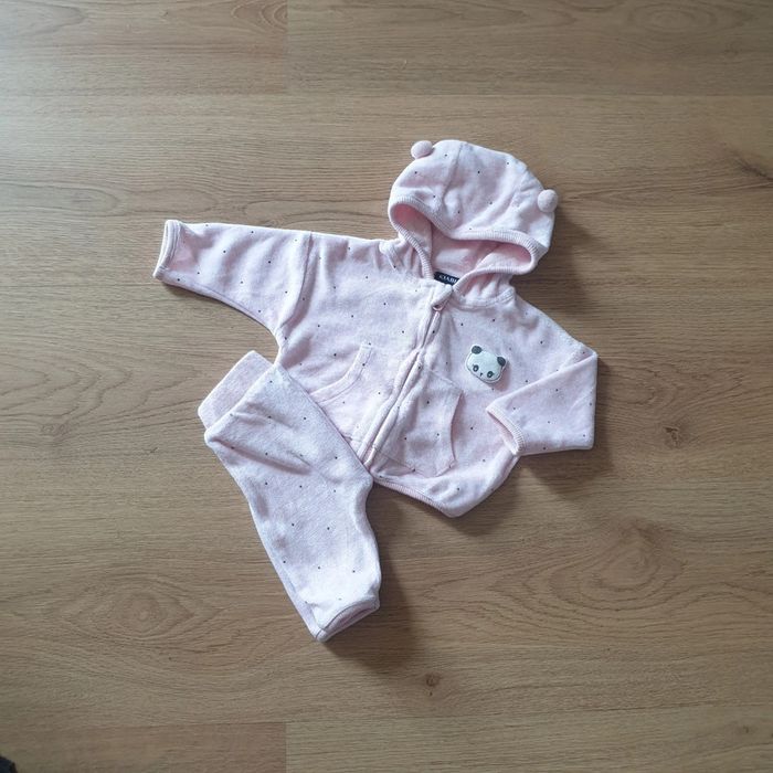 🩷 Ensemble veste zippé à capuche en bas 1 mois kiabi #emyfleury_1moisfille