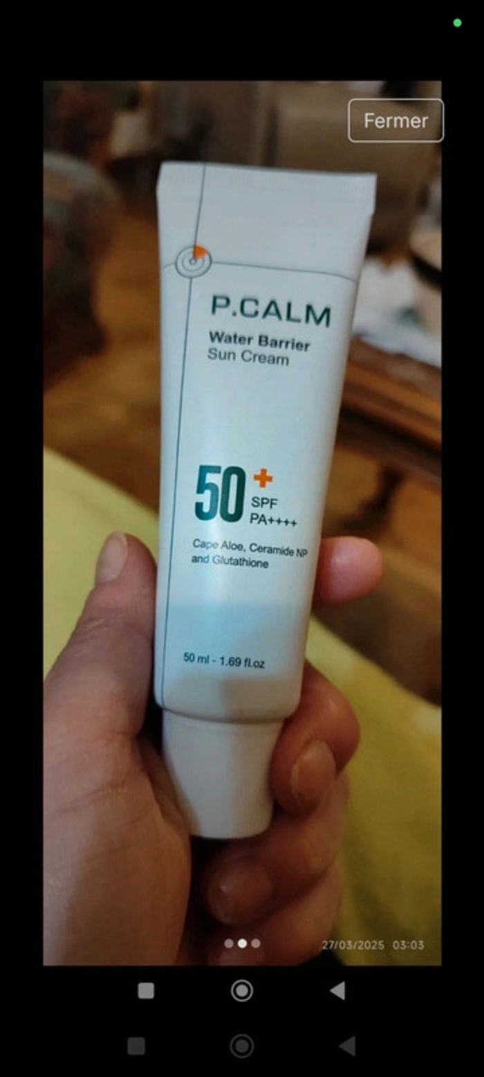 Kbeauty P.Calm Crème Solaire Visage Water Barrier Sun Cream 50 SPF PA 4+ 50 ml - photo numéro 2