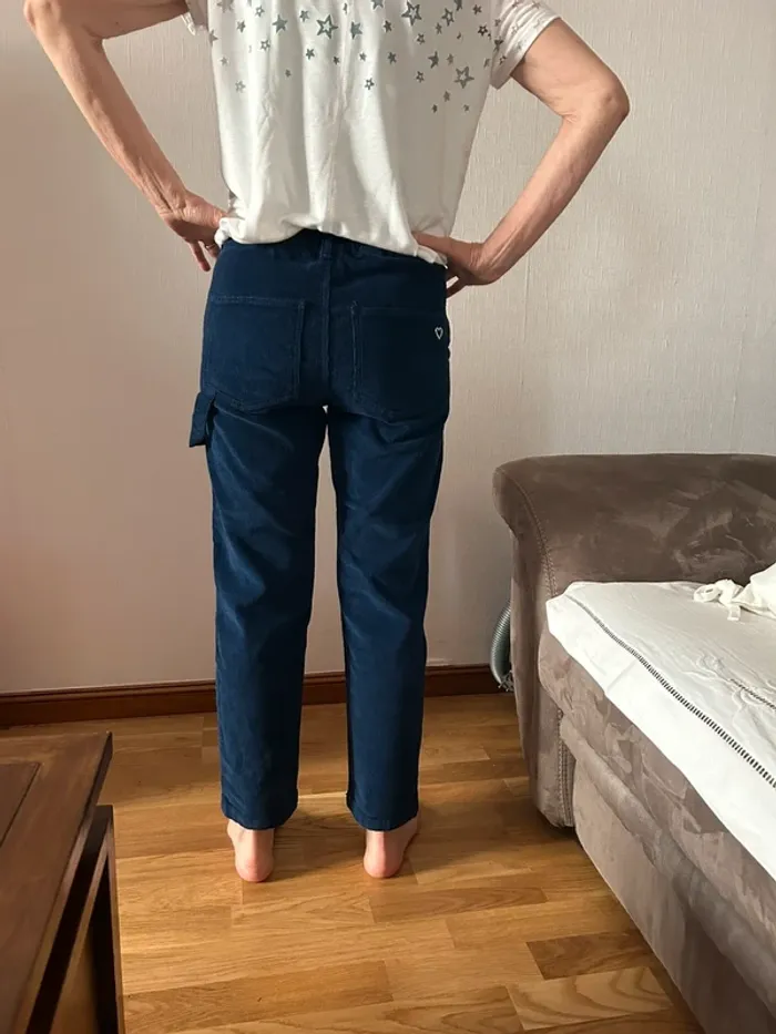 Please pantalon,chino en velours, côtelé bleu femme, taille xs/34/36 - photo numéro 6