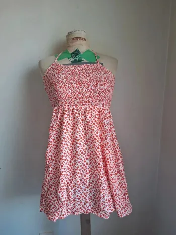 Robe dos nu fleurie Jennifer, taille M, style bohème estival