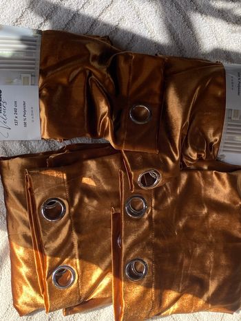 Rideau velours doré 137x240cm