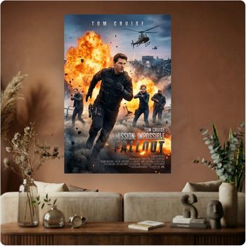 Affiche film action “Mission Impossible Fallout” poster cinéma espion explosion A3 Sans cadre