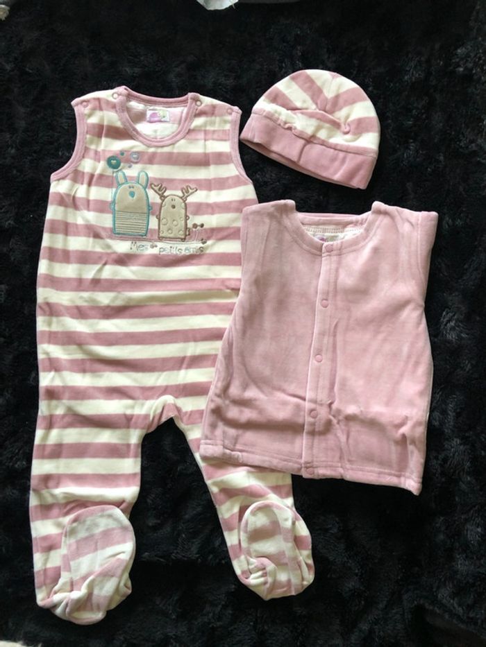 Ensemble 3 pièces velours