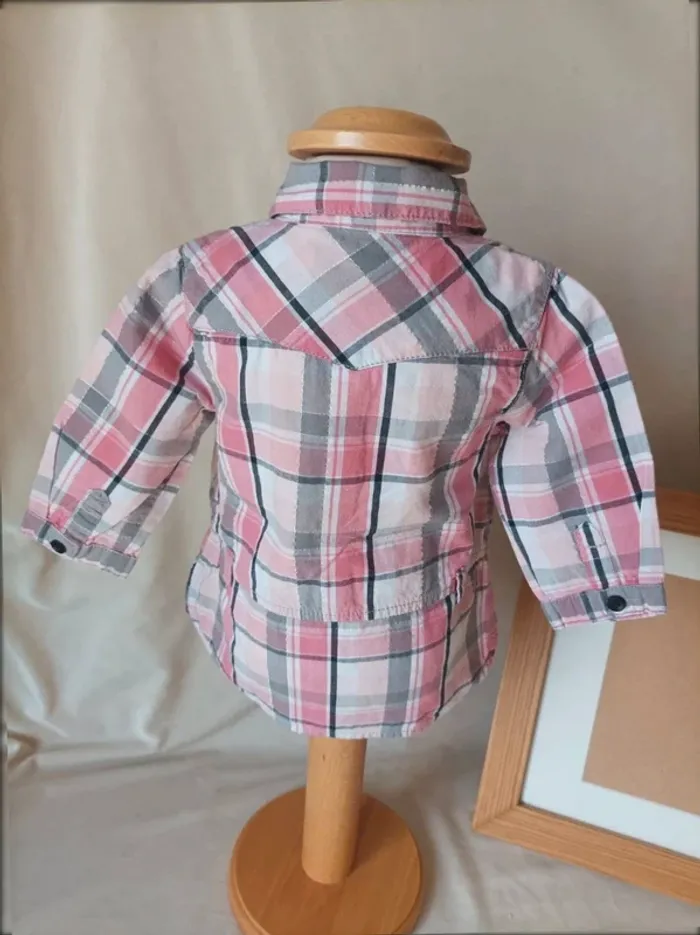 Chemise tunique manches longues Gémo fille 6 mois - photo numéro 3