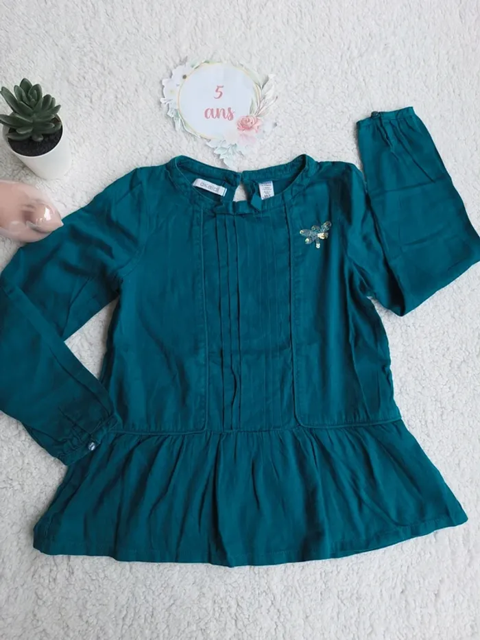 Blouse bleue canard