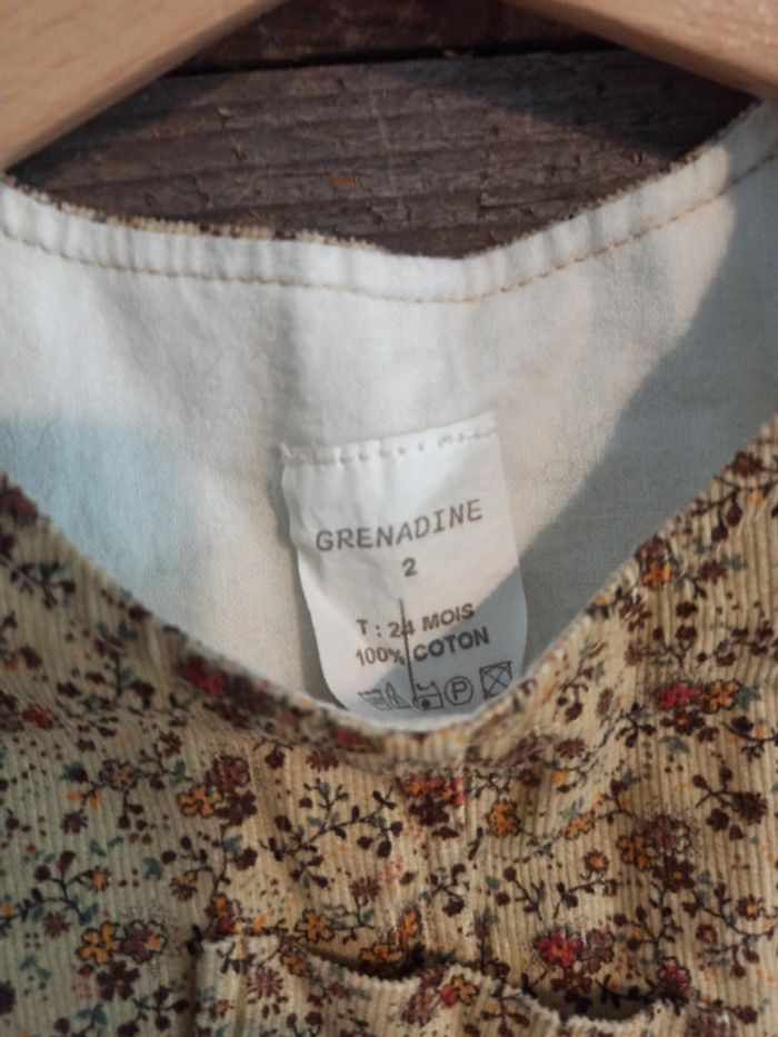 Robe vintage 2 ans Grenadine velours côtelé tbe - photo numéro 5