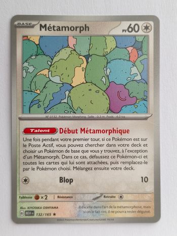 Carte Pokemon metamorph 132/165 rare (non holo) EV3.5 MEW 151 FR
