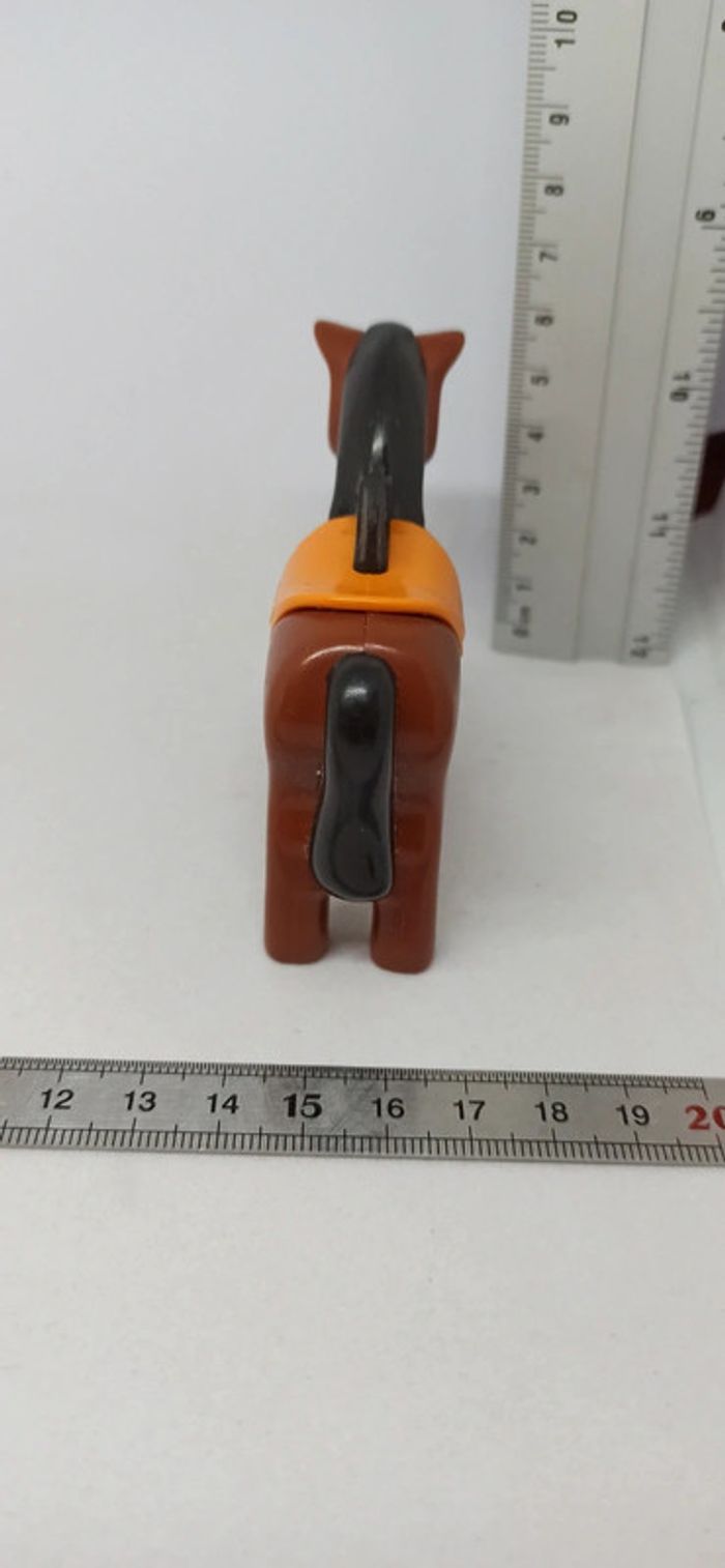 Cheval marron foncé avec selle playmobil 123 - photo numéro 4