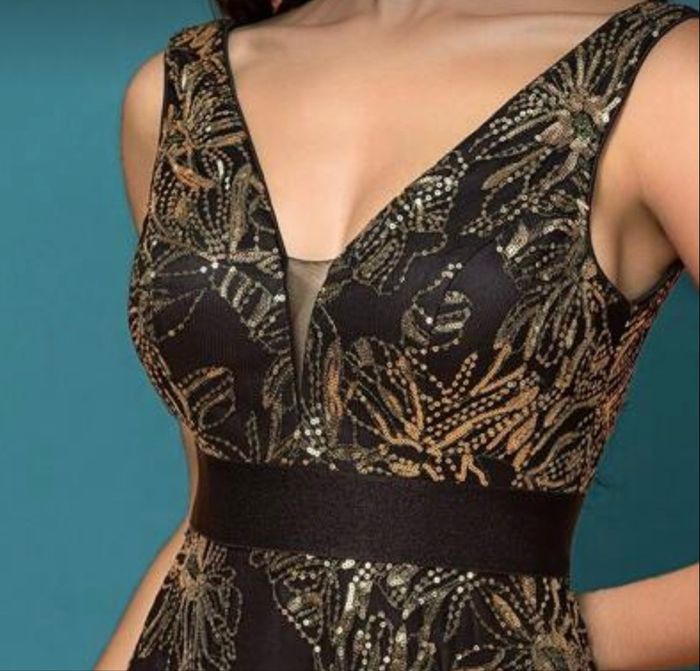 Robe de soirée or et noir - photo numéro 4