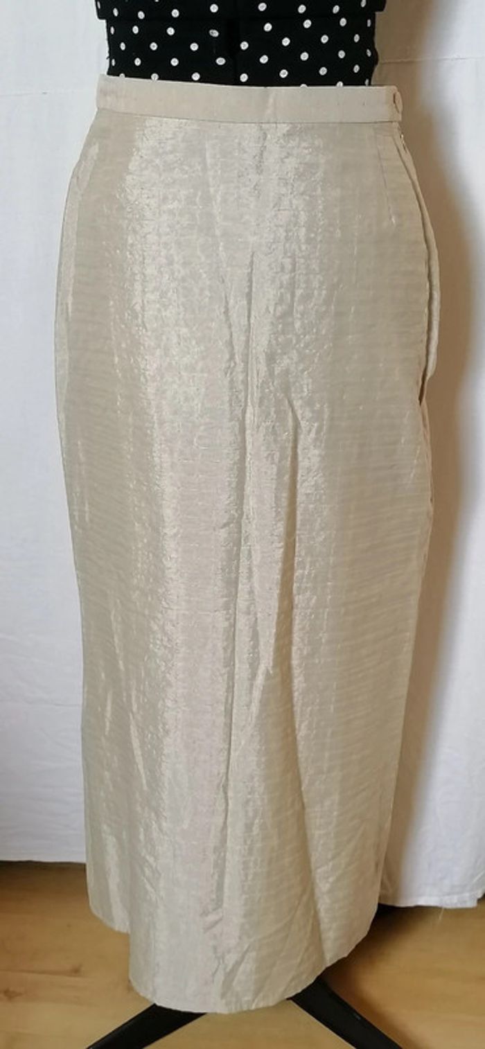 Jupe longue beige effet satin taille 40 Sonja Marohn - photo numéro 5