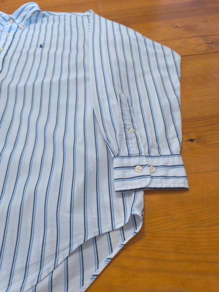 Chemise à rayures - Ralph Lauren - Yarmouth - Logo brodé marine - blanc, bleu, noir - Taille L - photo numéro 5