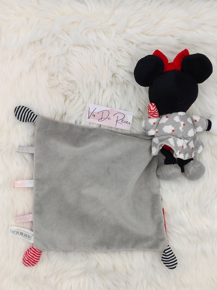 Doudou mouchoir Minnie Rouge Gris Nuages - photo numéro 4