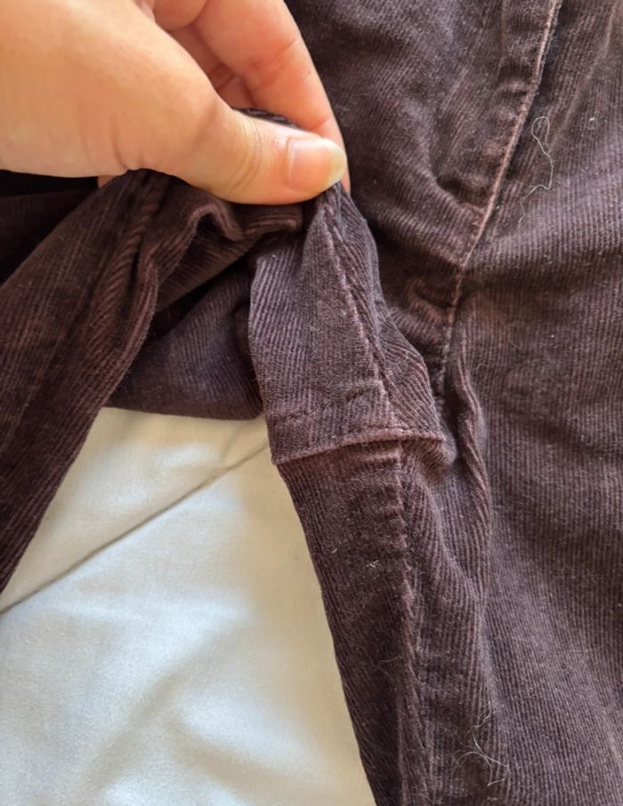 Pantalon 3 suisses velours côtelé marron mi taille haute straight droit y2k 00s taille M/38 - photo numéro 6