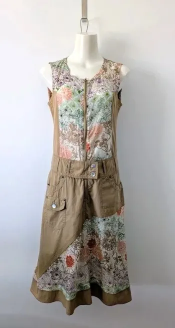 Robe d'été fleurie vintage en soie et coton - Cheyenne jeans - taille S/M