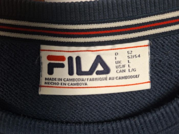 Sweat / crewneck fila homme vintage bleu / taille L brodé - photo numéro 7