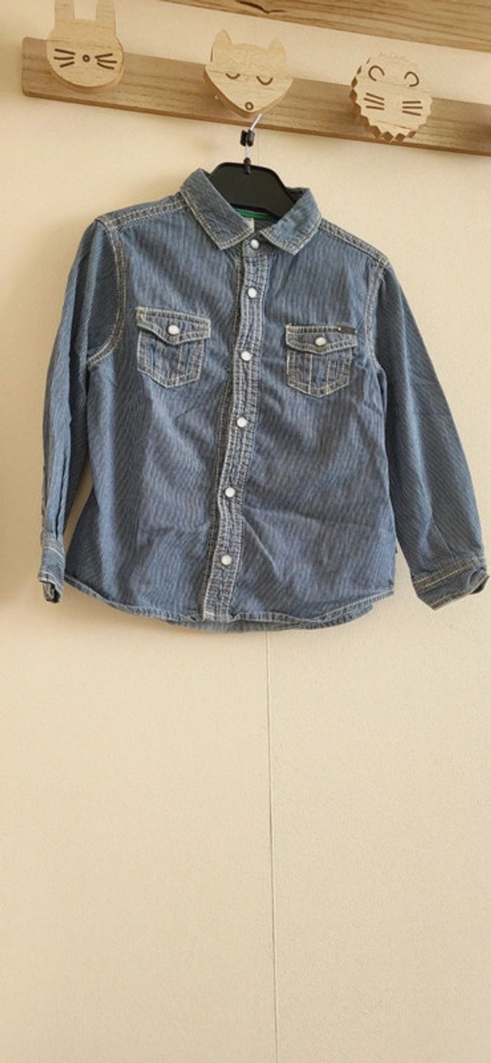 Chemise manches longues bleue okaidi 3 ans - photo numéro 2